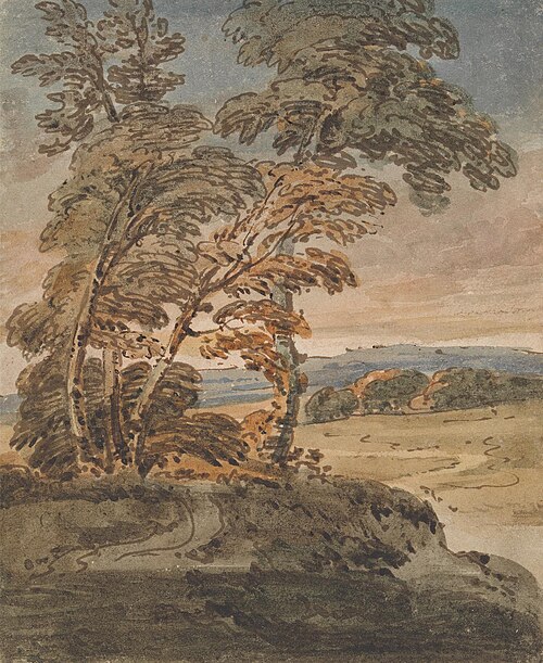 Trees on a Hillside Path, , George Chinnery