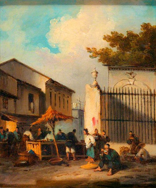 Chinese Street Scene with Figures, , George Chinnery