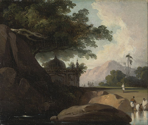 Indian Landscape with Temple, 1815, George Chinnery