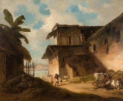 Bengal Village Scene, 1820, George Chinnery