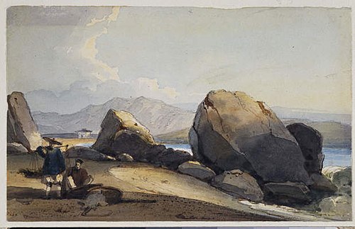 Chinese Shore Scene - Two Fishermen with Skate, 1835, George Chinnery