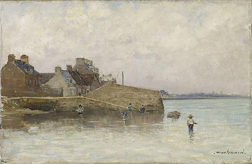 Vue de Saint-Waast-la-Hougue (Manche), 1880, Frédéric Montenard