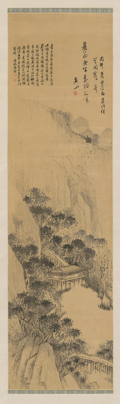 傅山江深草阁图轴, , Fu Shan