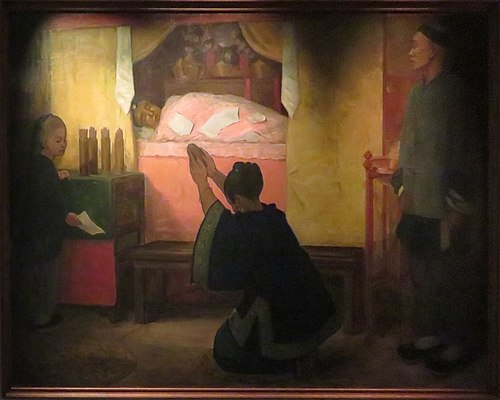 Le Bouddha malade dans le temple Guangxiosi à Canton, 1877, Félix Régamey