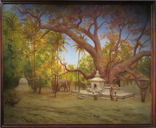 Arbre du Bouddha Sakyamuni à Kandy, 1877, Félix Élie Régamey