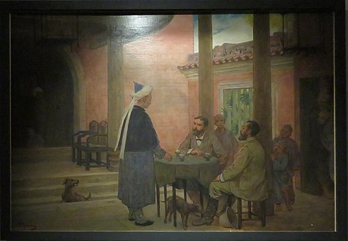 Chez les musulmans chinois dans la mosquée Huaishengsi à Canton, 1877, Félix Élie Régamey