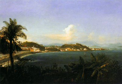 Lapa Beach and Morro do Castelo ("castle hill"), 1840, Félix-Émile Taunay