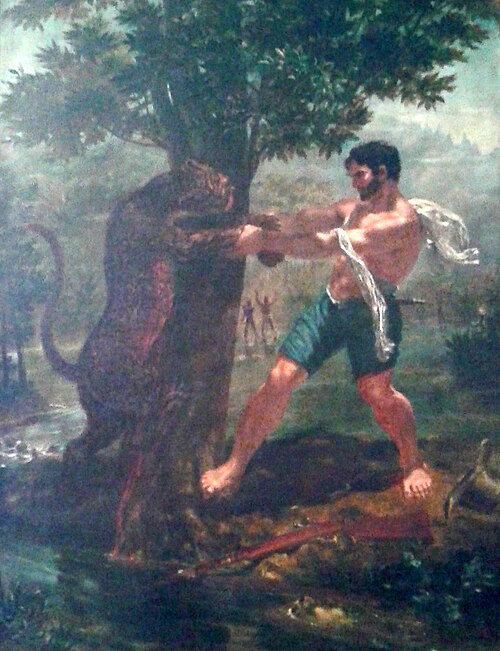The hunter and the jaguar, 1841, Félix-Émile Taunay