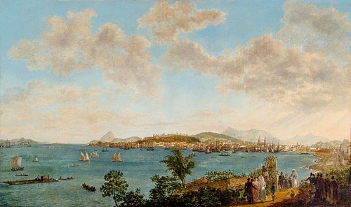 Vista do Rio de Janeiro tomada da Ilha das Cobras, 1850, Félix-Émile Taunay
