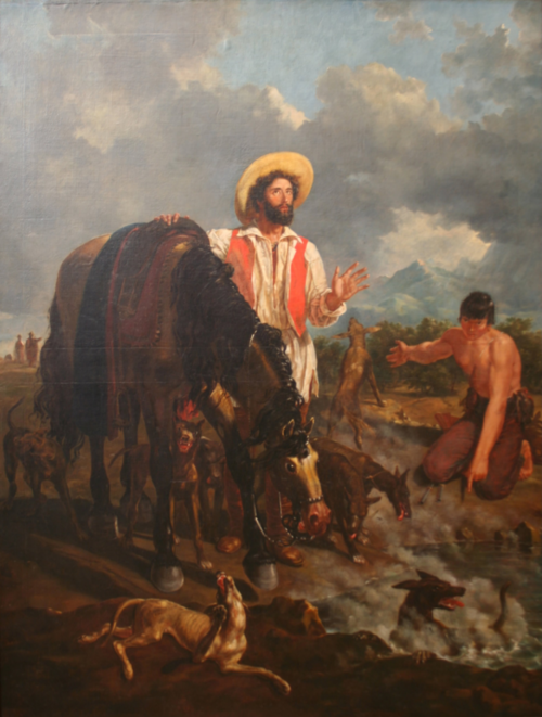Descoberta das águas termais Piratininga, 1841, Félix-Émile Taunay