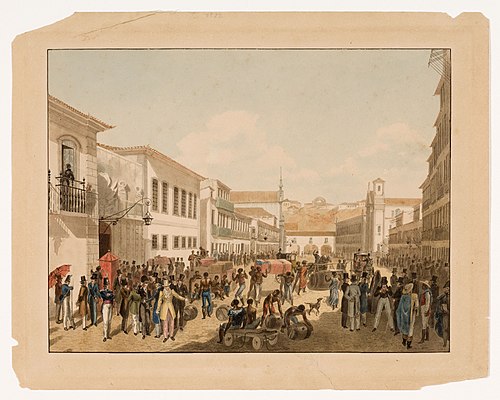 Rua Direita, Rio de Janeiro (atribuído), 1823, Félix-Émile Taunay