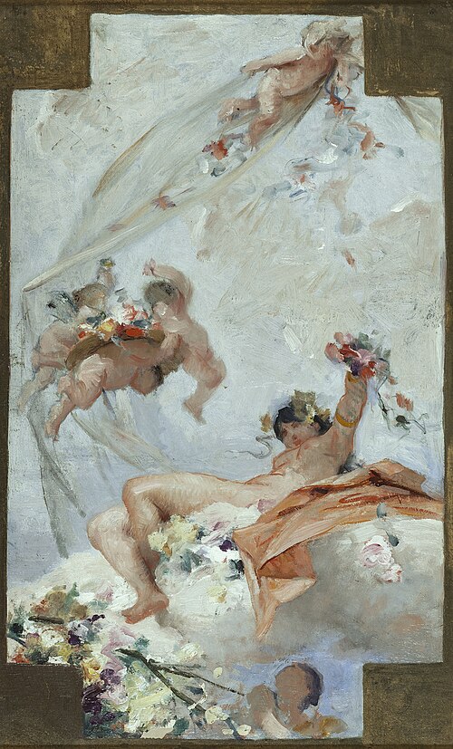 Esquisse pour la salle des Fêtes de l'Hôtel de Ville de Paris : les Fleurs, 1889, Gabriel Ferrier