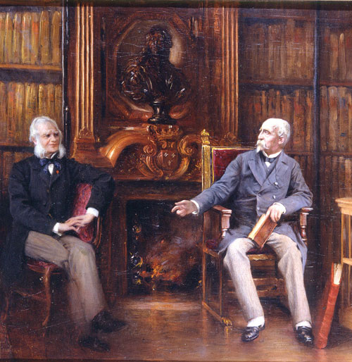 Le Duc d'Aumale et Alfred-Auguste Cuvillier-Fleury au cabinet des livres au château de Chantilly, 1880, Gabriel Ferrier