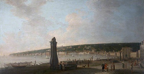 View of Naples: the Chiaia from the West, near the Strada Nuova, looking towards Sant Elmo, 1753, Gabriele Ricciardelli