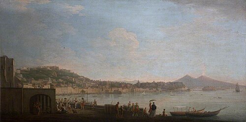 View of the Bay of Naples from the East with Vesuvius in the Distance, 1753, Gabriele Ricciardelli