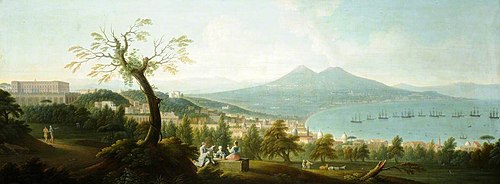A View of Naples and the Bay with Vesuvius beyond, seen from the North, 1762, Gabriele Ricciardelli
