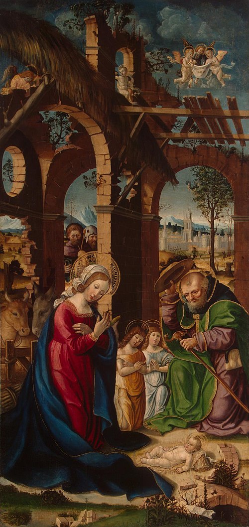 L'adoration de l'enfant Jésus, 1550, Gandolfino da Roreto