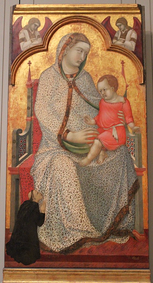 Vierge à l'Enfant en majesté avec Donateurs et Anges, 1320, Pietro Lorenzetti