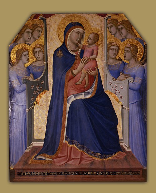 Vierge à l'Enfant entourée de huit anges, 1340, Pietro Lorenzetti