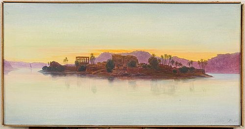 Coucher de soleil sur l'île de Philae, 1861, Edward Lear