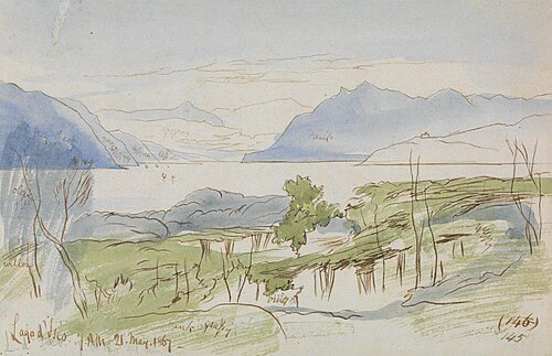 Lago d'Iseo, 1867, Edward Lear
