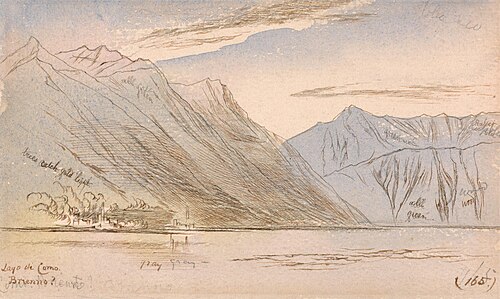 Lago di Como, Brienno?, 1867, Edward Lear
