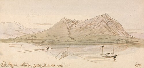 Lago Maggiore...Stresa, 1867, Edward Lear