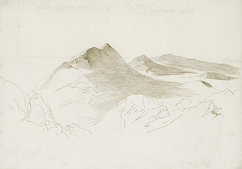 Mountainous coastline, Corfu, , Edward Lear