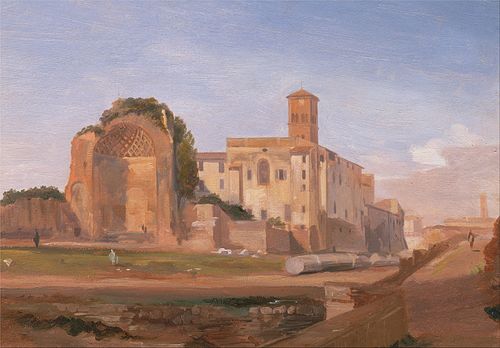 Le Temple de Vénus et de Rome, Rome, 1840, Edward Lear