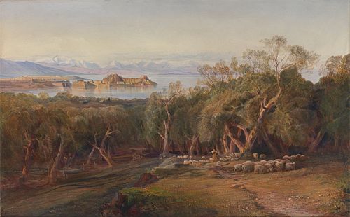 Corfu from Ascension, 1862, Edward Lear