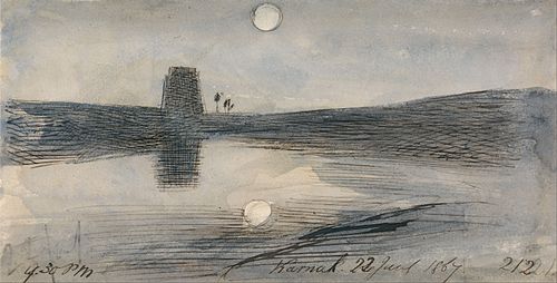 Karnak, 9-30 pm, 22 January 1867 (212), 1867, Edward Lear