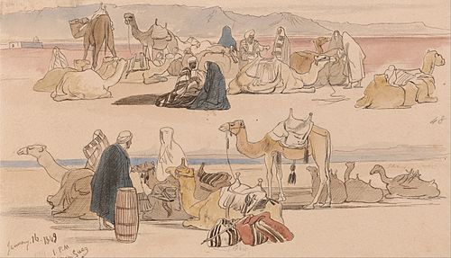 Near Suez, 1 pm, 16 January 1849 (48), 1849, Edward Lear