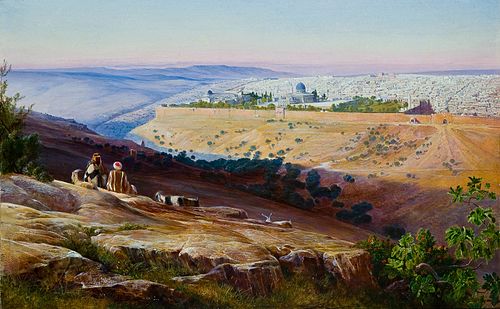 Jerusalem from the Mount of Olives, 1858, Edward Lear