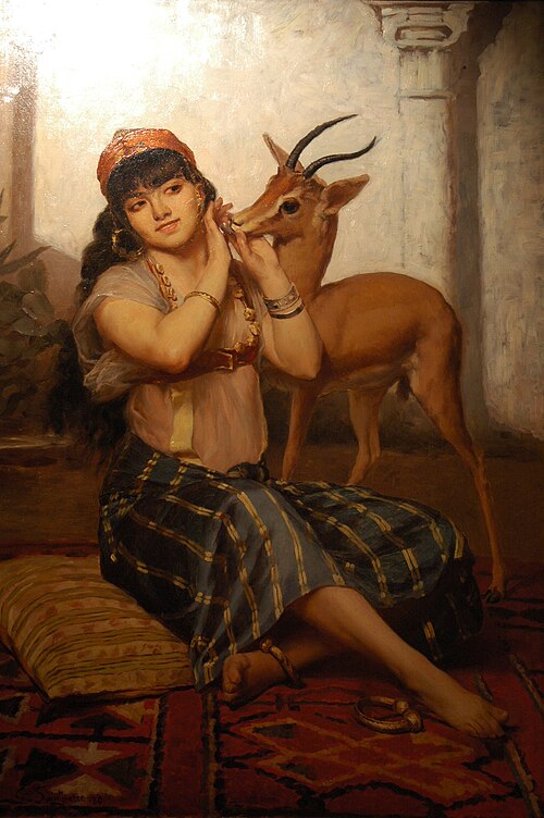 Jeune fille à la gazelle, 1880, Gaston Casimir Saint-Pierre