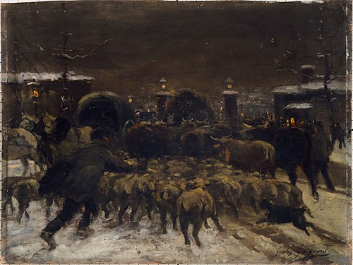 Entrée des troupeaux à Paris, 1889, Gaston Guignard