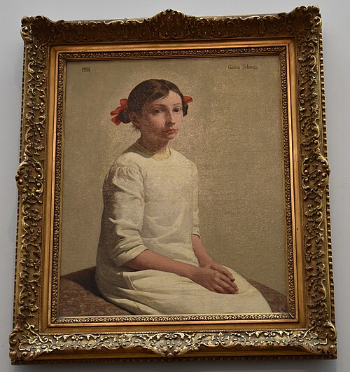 Portrait of Jeanne in dress, 1914, Gaston Schnegg