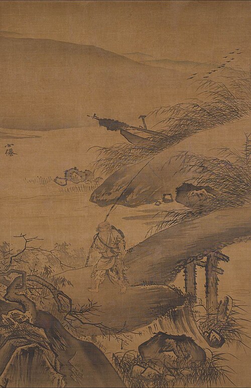 明 吴伟秋江归渔图轴, , Wu Wei