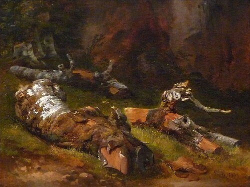 Étude de troncs d'arbres, 1833, Théodore Rousseau