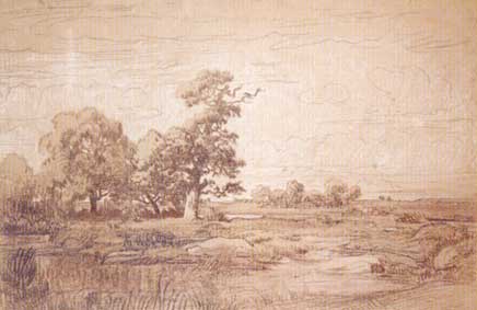 Plaine avec mare et arbres, 1837, Théodore Rousseau