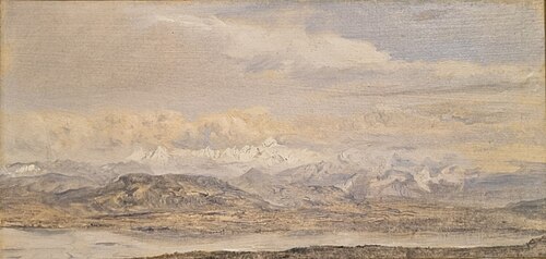 La Chaîne du Mont Blanc vue du col de la Faucille, 1834, Théodore Rousseau