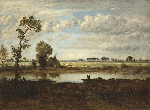 Landscape with Boatman, 1860, Théodore Rousseau