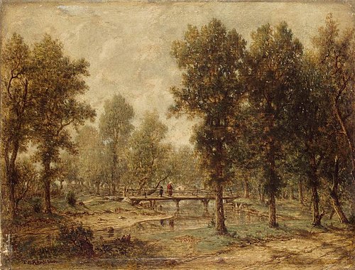 Landscape with a Bridge, 1850, Théodore Rousseau