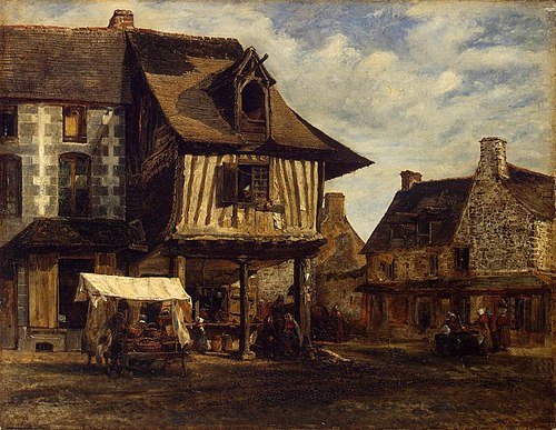 Marché en Normandie, 1830, Théodore Rousseau
