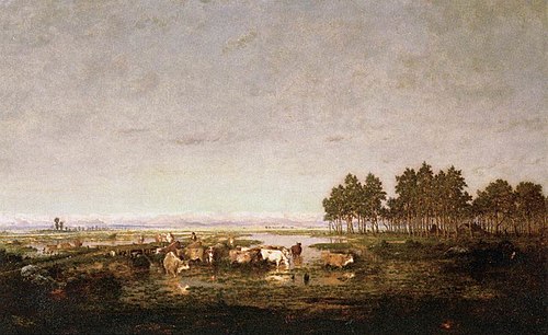 A Marsh in the Landes, 1852, Théodore Rousseau