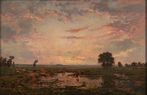 Paisaje con ganado en la ciénaga, 1840, Théodore Rousseau