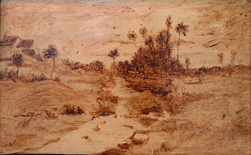Esquisse de paysage en brun, 1830, Théodore Rousseau