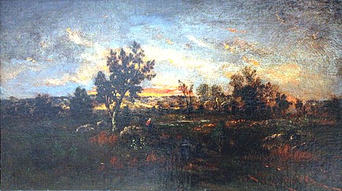 Sonnenuntergang bei Apremont, 1860, Théodore Rousseau