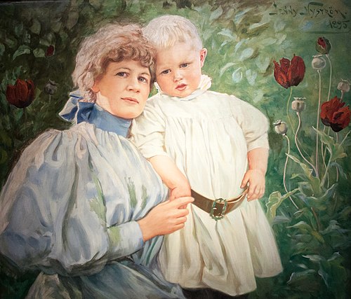 Self-portrait with her son, 1895, Jenny Nyström