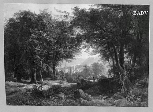 Landscape: view of Heidelberg, 1877, Georg Maria Eckert