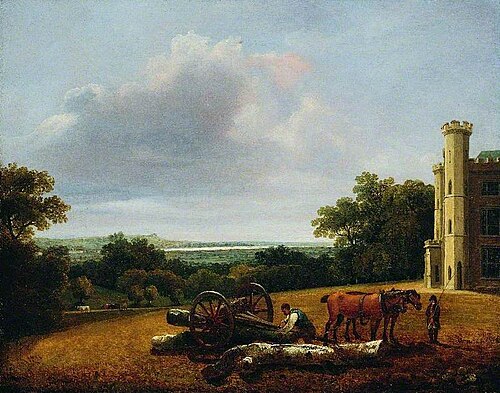 Loading a Timber Wagon in the Park of Cave Castle, East Riding of Yorkshire, 1806, George Arnald